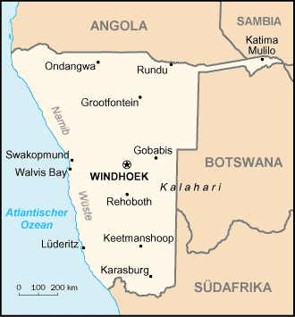 Landkarte von Namibia